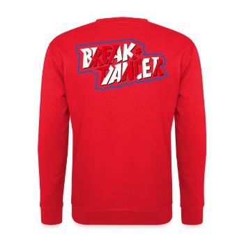 Vibrante Breakdancer Illustration - Unisex Pullover - Rot - Hinten - Michal (187cm)