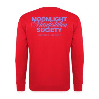 Mondlicht Manifestationsgesellschaft - Unisex Pullover - Rot - Hinten - Michal (187cm)