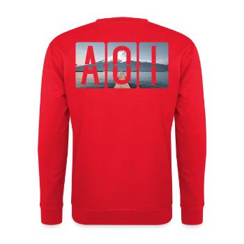 Flughafen Ancona AOI - Unisex Pullover - Rot - Hinten - Michal (187cm)