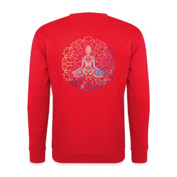 Mandala Wasserfarbe Sommer Tee Wasser Farbe Chackra - Unisex Pullover - Rot - Hinten - Michal (187cm)