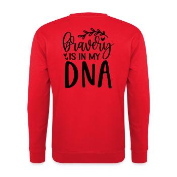Bravery is in my DNA - Unisex Sweatshirt - red - Back - Michal (187cm)