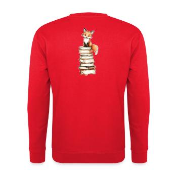 Renard sur pile de livres - Sweat-shirt Unisexe - rouge - Dos - Michal (187cm)