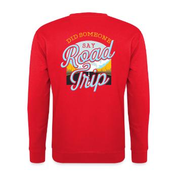 Road Trip - Unisex Pullover - Rot - Hinten - Michal (187cm)