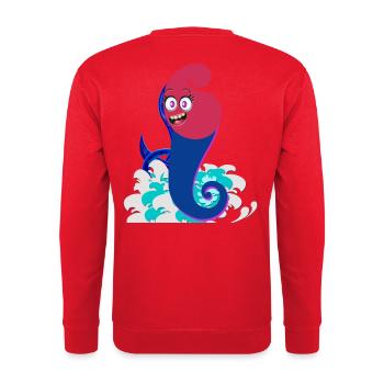 Surfy Spiral Spirit - Unisex Sweatshirt - red - Back - Michal (187cm)