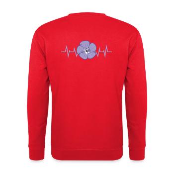 Lila Blumen Blütenblatt - Unisex Pullover - Rot - Hinten - Michal (187cm)