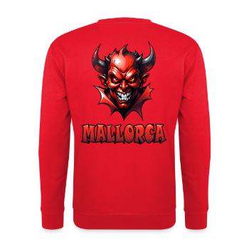 Mallorca with Red Devil - Unisex Sweatshirt - red - Back - Michal (187cm)