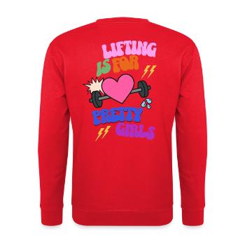 Lifting is for pretty girls - Unisex Sweatshirt - red - Back - Michal (187cm)