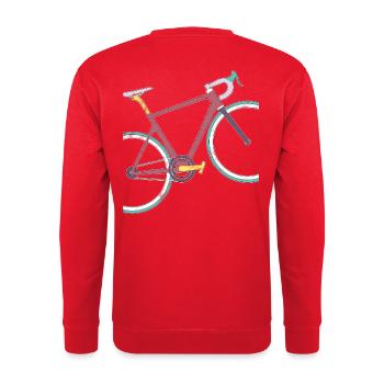 Rétro Vintage Grunge Vélo de route Design moderne - Sweat-shirt Unisexe - rouge - Dos - Michal (187cm)