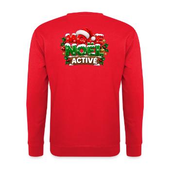 Weihnachtsmodus aktiviert – Festliche Chart - Unisex Pullover - Rot - Hinten - Michal (187cm)