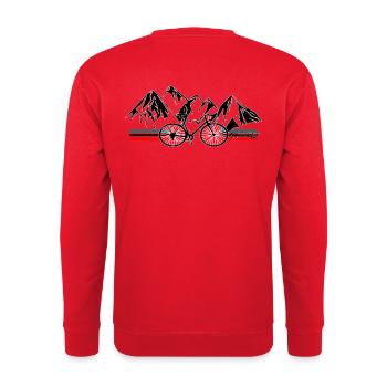Rennrad Radsport Retro Berge - Unisex Pullover - Rot - Hinten - Michal (187cm)