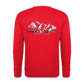Road Bike Cycling Retro Mountains - Unisex Sweatshirt - red - Back - Michal (187cm)
