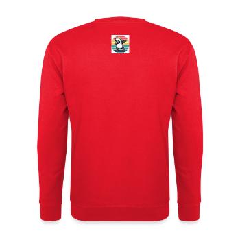 Retro panda - Unisex Sweatshirt - red - Back - Michal (187cm)