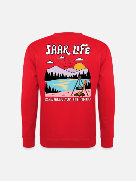 Saarland, Schwenker, Echt Saarländisch - Unisex Pullover - Rot