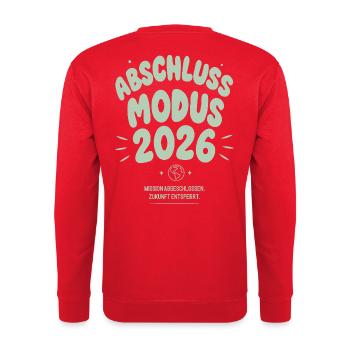 Abschluss Modus 2026 - Unisex Pullover - Rot - Hinten - Michal (187cm)