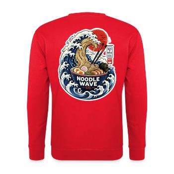 Noodle Wave Ramen Co. - Unisex Sweatshirt - red - Back - Michal (187cm)
