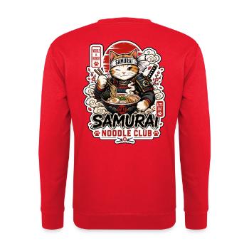 Samurai Cat Noodle Club - Unisex Sweatshirt - red - Back - Michal (187cm)
