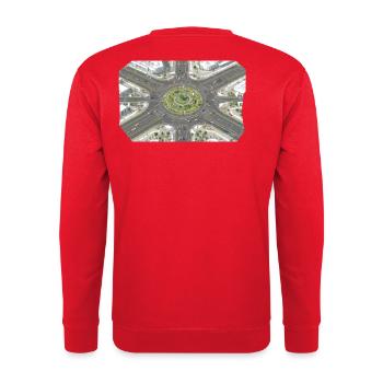 Motifs de jardins détournés - Sweat-shirt Unisexe - rouge - Dos - Michal (187cm)