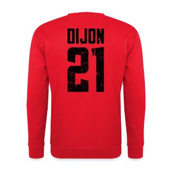 Dijon 21 Frankreich Kennzeichen - Unisex Pullover - Rot - Hinten - Michal (187cm)