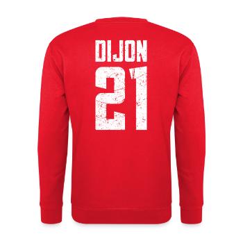 Dijon 21 Frankreich Kennzeichen - Unisex Pullover - Rot - Hinten - Michal (187cm)