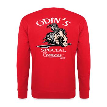 Wikinger Odin Walhalla Krieger - Unisex Pullover - Rot - Hinten - Michal (187cm)