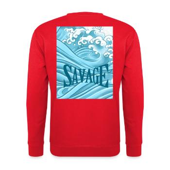 Savage water - Unisex Sweatshirt - red - Back - Michal (187cm)