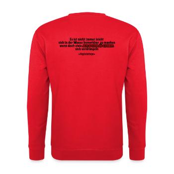Spruch-Zitate-Coole Sprüche - Unisex Pullover - Rot - Hinten - Michal (187cm)