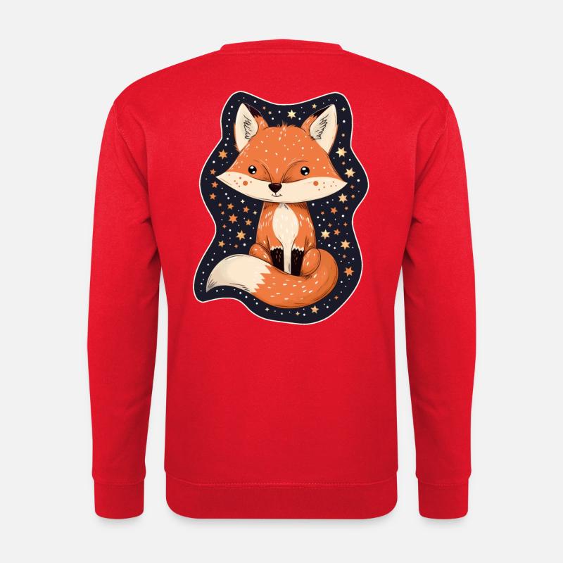 Fuchs mit Sternen - Unisex Pullover - Rot