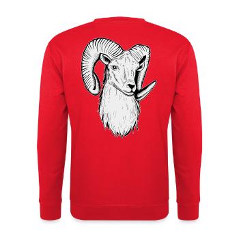 Widder Sternzeichen Geburtstag - Unisex Pullover - Rot - Hinten - Michal (187cm)