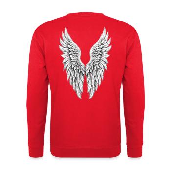Engel fly high - Unisex Pullover - Rot - Hinten - Michal (187cm)