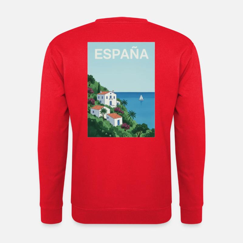 Spanish coastal idyll - Unisex Sweatshirt - red