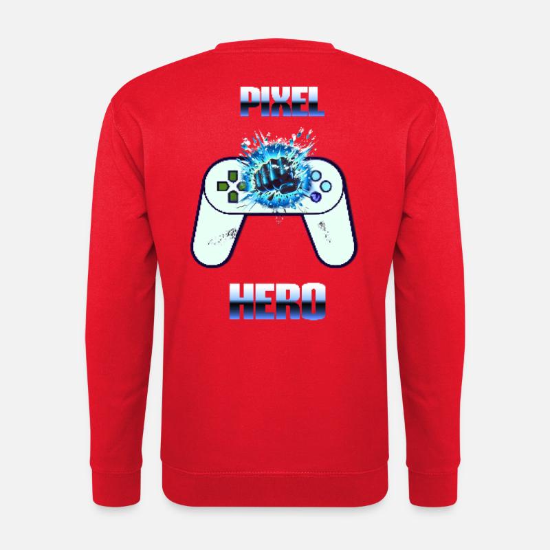 Pixel Hero - Retro Gaming Controller - Unisex Pullover - Rot