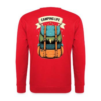 Camping Life Adventure Chemise à dos - Sweat-shirt Unisexe - rouge - Dos - Michal (187cm)