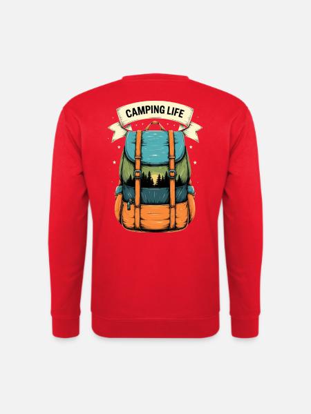Camping Life Adventure Rucksack Shirt - Unisex Pullover - Rot