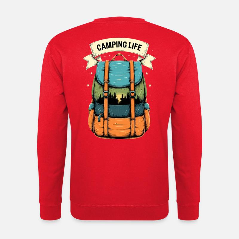 Camping Life Adventure Rucksack Shirt - Unisex Pullover - Rot