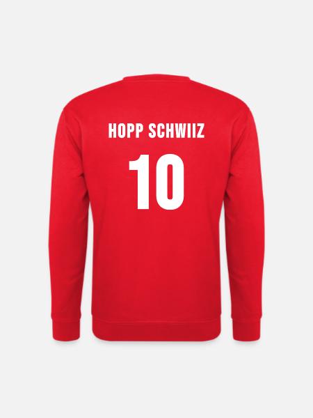 Hopp Schweiiz 10 bester Schweizer Fussball Fan - Unisex Pullover - Rot