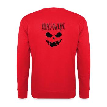 Halloween Scary Face - Unisex Pullover - Rot - Hinten - Michal (187cm)