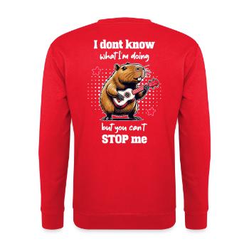 I Don't Know What I'm Doing - Funny Capybara - Unisex Sweatshirt - red - Back - Michal (187cm)