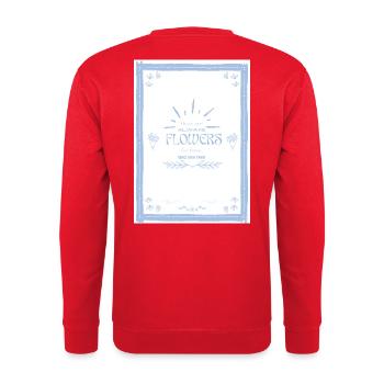 Blumen Zitat - Unisex Pullover - Rot - Hinten - Michal (187cm)