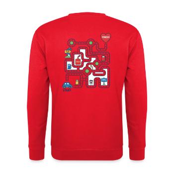 Dad Navigation System, free family interaction - Unisex Sweatshirt - red - Back - Michal (187cm)