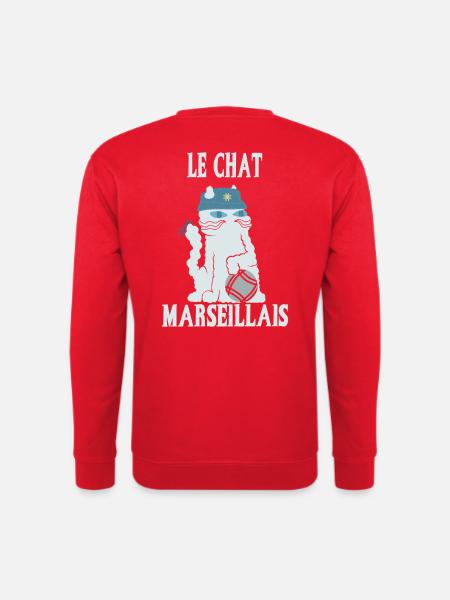 Le Chat Marseillais - Pétanque - Sweat-shirt Unisexe - rouge