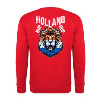 Hup Holland Hup Elftal Fan Shirt Nederland Oranje - Unisex Pullover - Rot - Hinten - Michal (187cm)