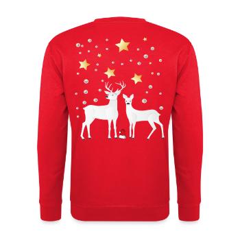 Deer in the winter forest - Unisex Sweatshirt - red - Back - Michal (187cm)