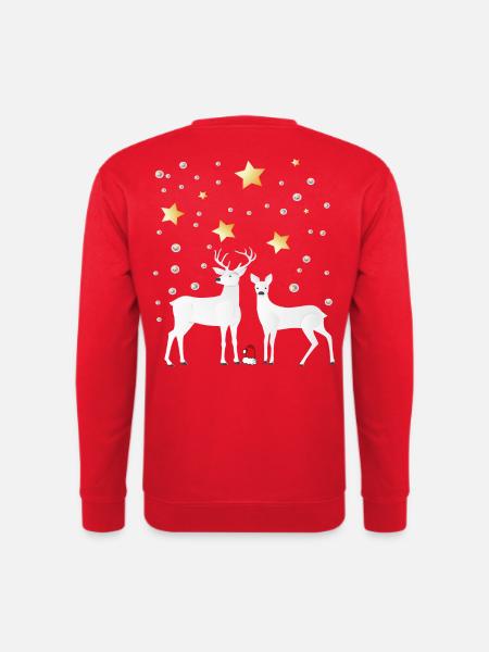 Rehe im Winterwald - Unisex Pullover - Rot