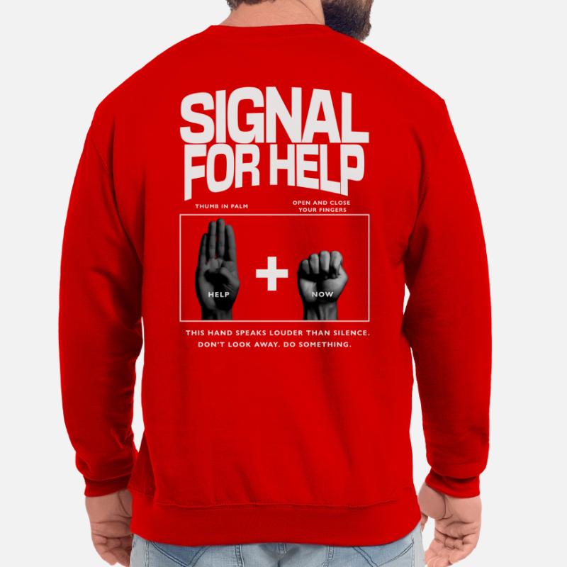 Signal d’aide Conception du geste de la main Sweat-shirt Unisexe