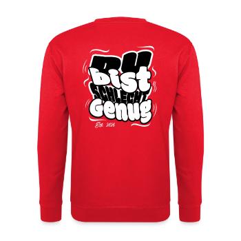 You’re Enough Bad – Conception typographique - Sweat-shirt Unisexe - rouge - Dos - Michal (187cm)
