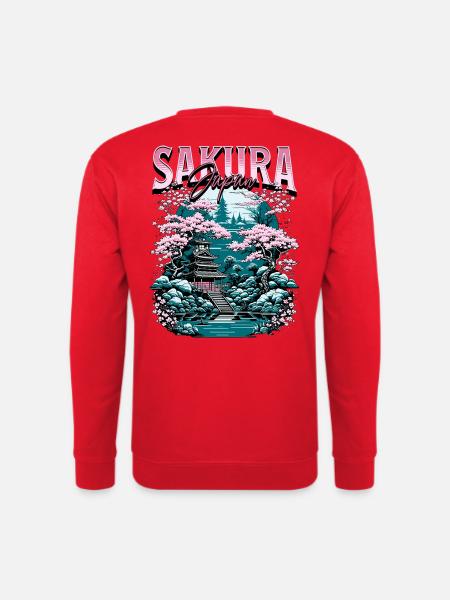 Sakura Japan Kirschblüten Tempel - Unisex Pullover - Rot