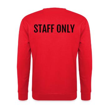 Staff Only (black) - Unisex Pullover - Rot - Hinten - Michal (187cm)