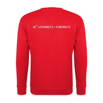 Euler formula in polar coordinates - Unisex Sweatshirt - red - Back - Michal (187cm)
