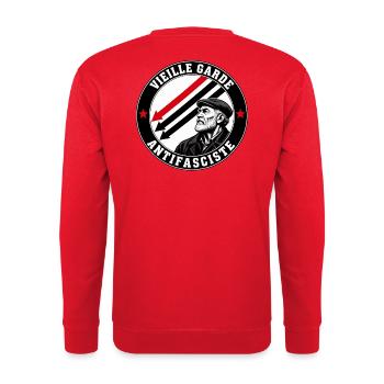 Antifaschistische Alte Garde - Unisex Pullover - Rot - Hinten - Michal (187cm)