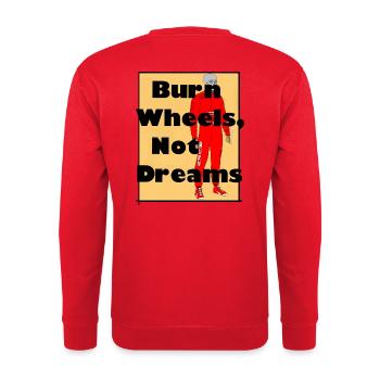 Burn - Unisex Pullover - Rot - Hinten - Michal (187cm)